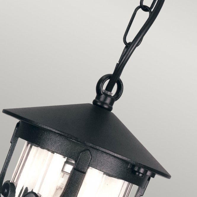 Hereford Porch Chain Lantern in a black finish