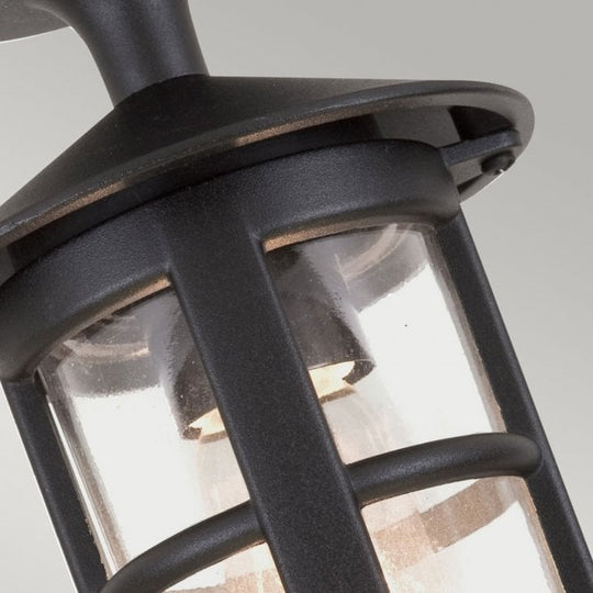 Hereford Flush Wall Down Lantern in a black finish