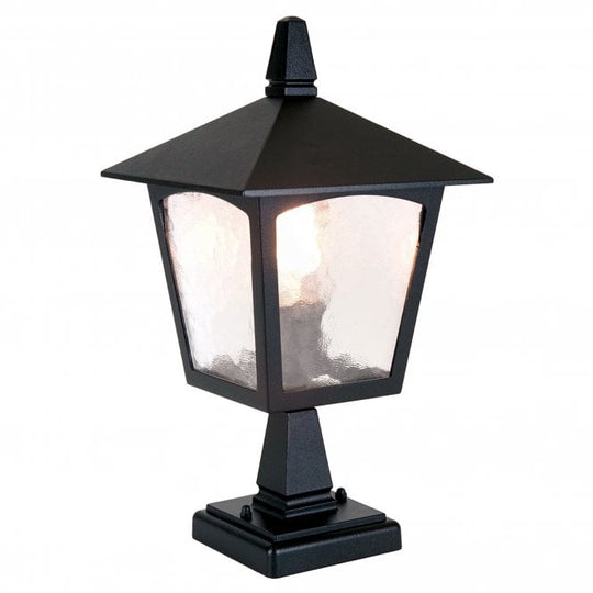York Pedestal Lantern with a black finish
