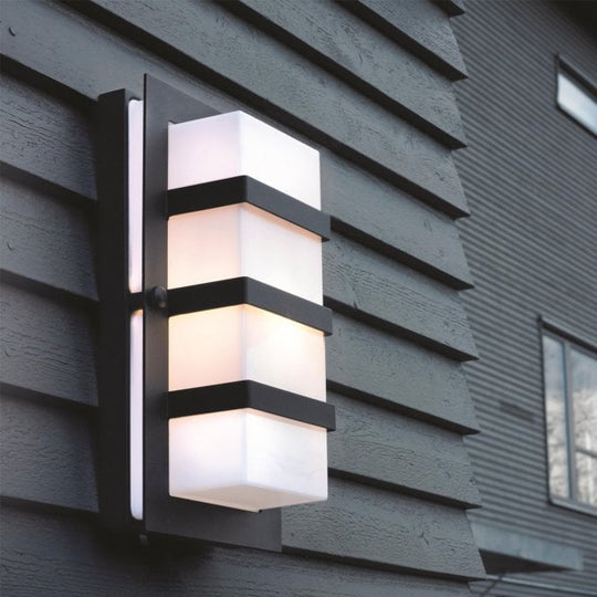 Boden E27 Wall Light Black with opal diffuser