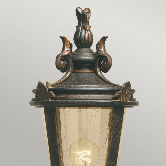 Baltimore Pedestal Lantern Medium in a weathered bronze finish