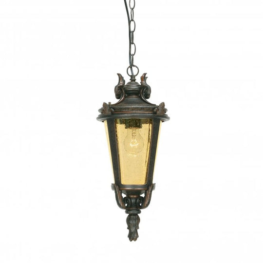 Baltimore Chain Lantern Medium in a weathered bronze finish