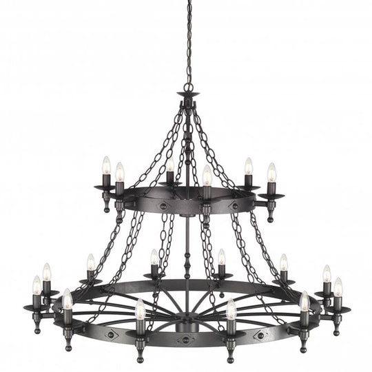 Warwick 18 light chandelier with a Graphite black finish