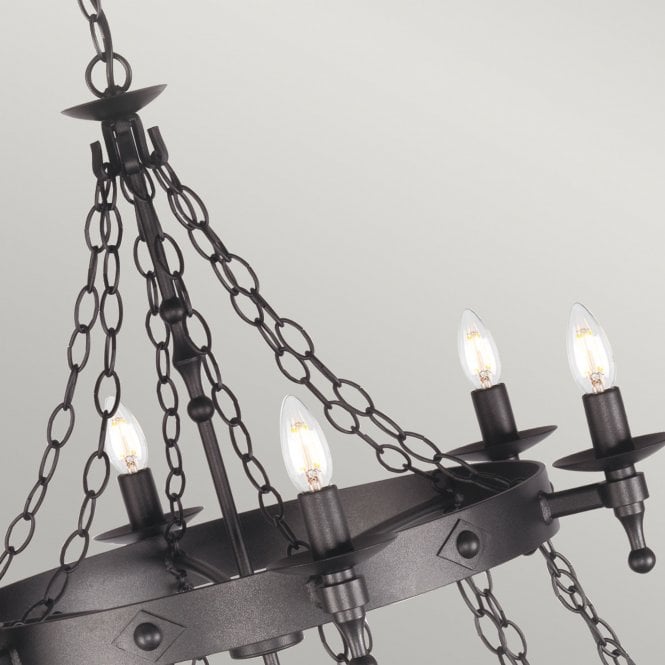 Warwick 18 light chandelier with a Graphite black finish