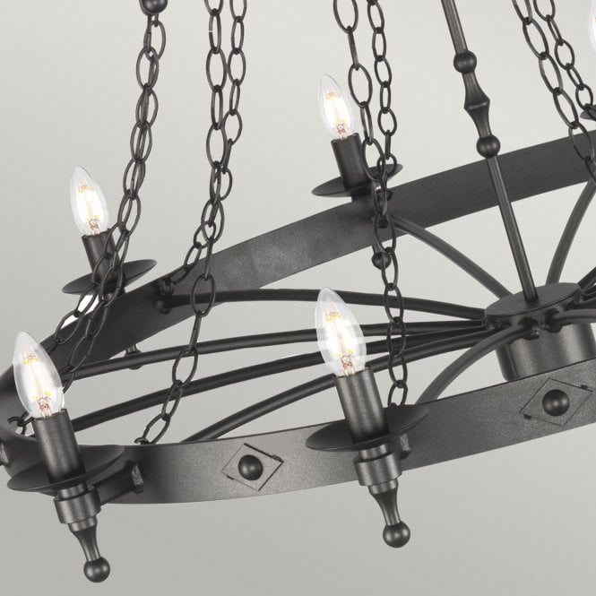 Warwick 18 light chandelier with a Graphite black finish