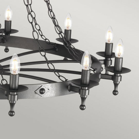 Warwick 18 light chandelier with a Graphite black finish