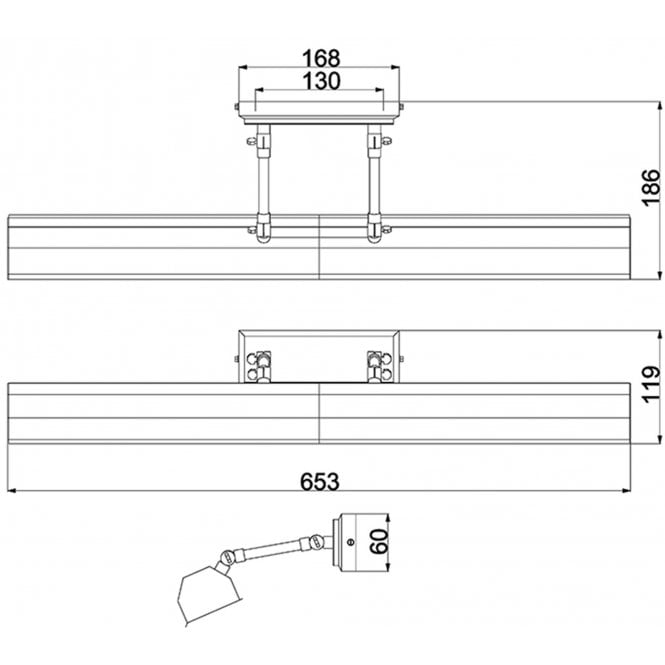 Chawton 4 Light Large Picture Light In Aged Brass Finish