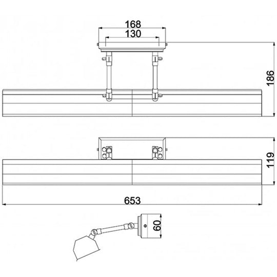 Chawton 4 Light Large Picture Light In Dark Bronze Finish