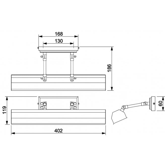 Chawton 2 Light Medium Picture Light In Aged Brass Finish