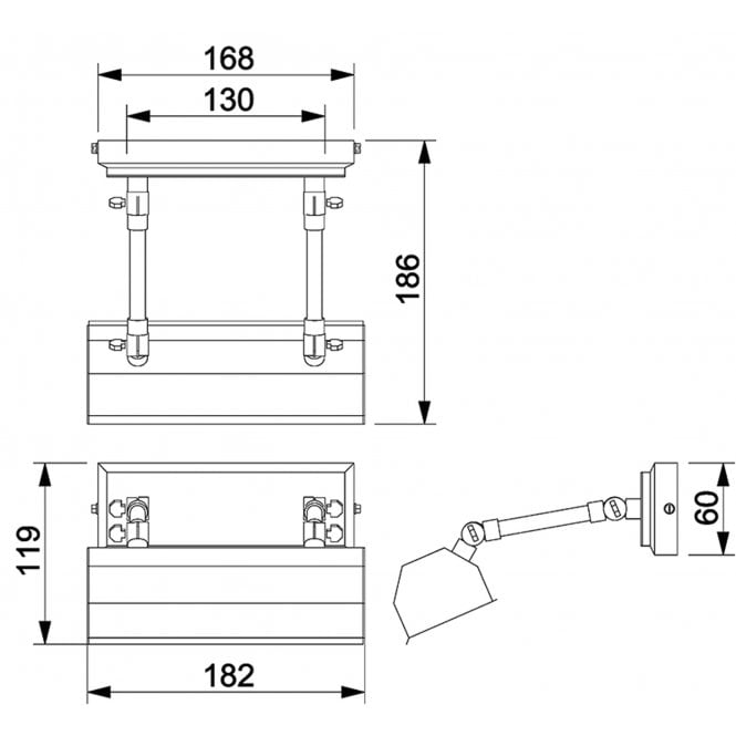 Chawton 1 Light Small Picture Light In Polished Nickel Finish