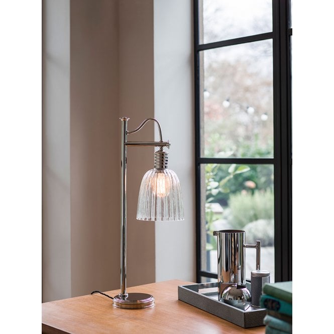 Douille Table Lamp In Polished Nickel Finish