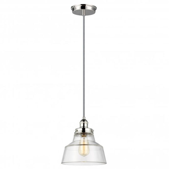 Baskin 1 Light Pendant In Polished Nickel Finish
