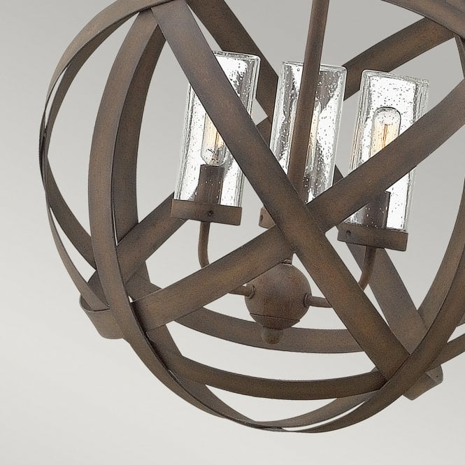 Carson 3 Light Outdoor Chandelier In Vintage Iron Finish