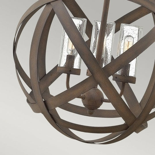 Carson 3 Light Outdoor Chandelier In Vintage Iron Finish