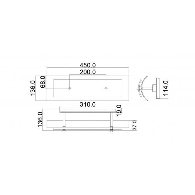 Duet 2 Light Bathroom Wall Light In Polished Chrome Finish