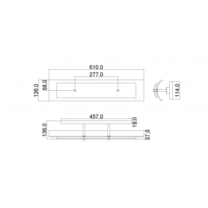 Duet 3 Light Bathroom Wall Light In Polished Chrome Finish