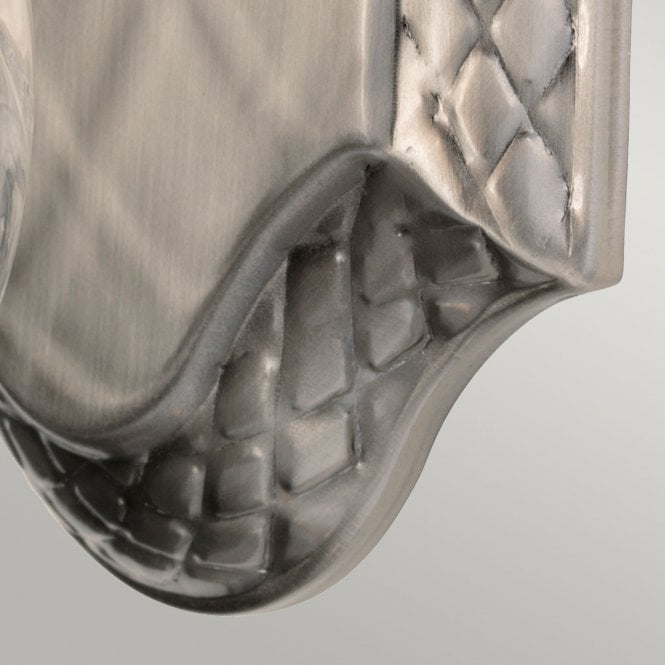 Plantation 1 Light Bathroom Wall Light In Polished Antique Nickel Finish