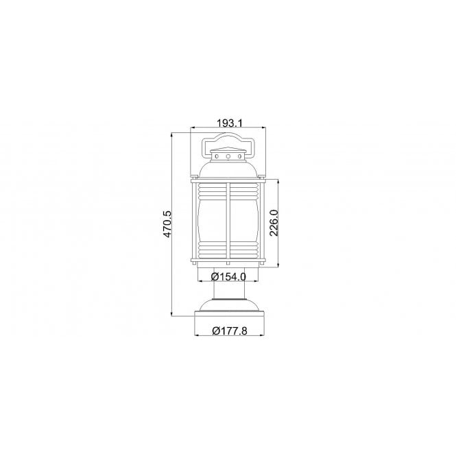Ashland Bay 1 Light Medium Pedestal Lantern In Weathered Zinc Finish