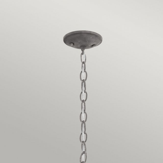 Bridge Point 1 Light Small Chain Lantern In Weathered Zinc Finish