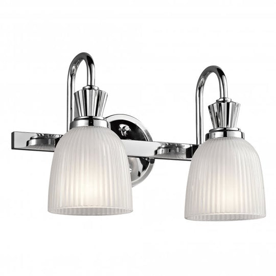Cora 2 Light Bathroom Wall Light  In Polished Chrome Finish