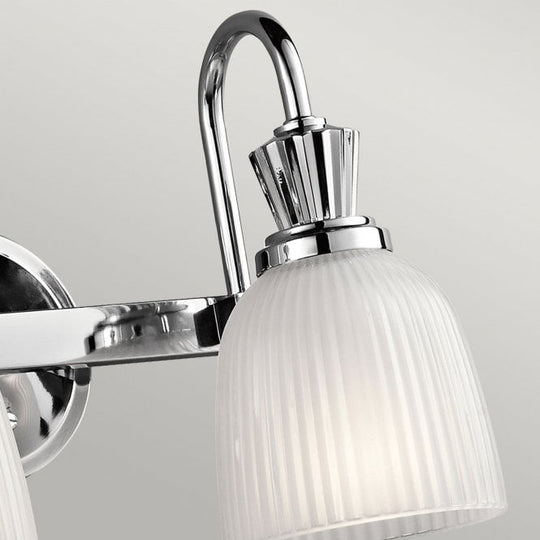 Cora 2 Light Bathroom Wall Light  In Polished Chrome Finish