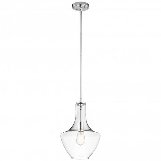 Everly 1 Light Small Pendant In Chrome Finish