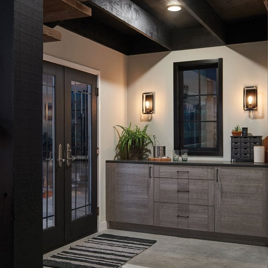 Imahn 1 Light Wall Light In Black And Natural Brass Finish