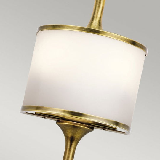 Mona Small 2 Light Wall Light In Natural Brass Finish