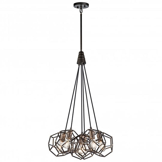 Rocklyn 6 Light Chandelier In Raw Steel Finish