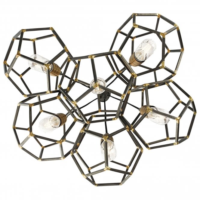 Rocklyn 6 Light Chandelier In Raw Steel Finish