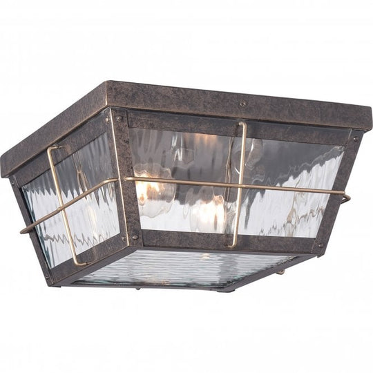 Cortland 2 Light Outdoor Flush Mount In Imperial Bronze Finish