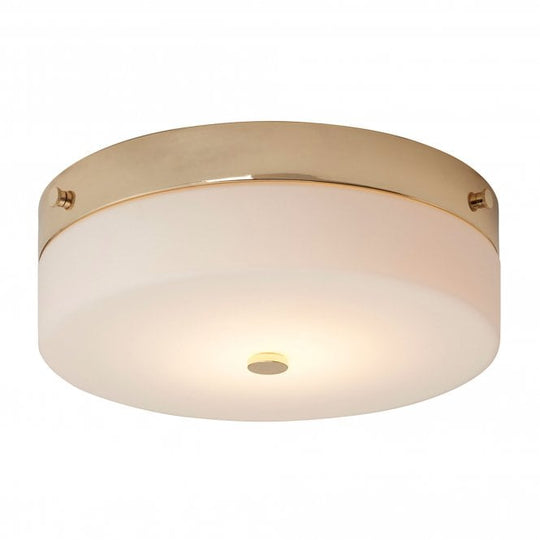 Tamar 1 Light Large Bathroom Flush In Polished Gold Finish