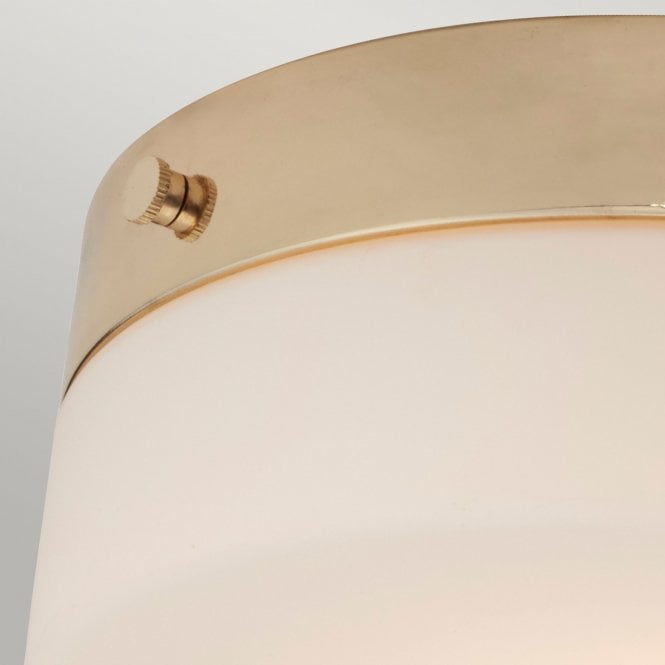 Tamar 1 Light Large Bathroom Flush In Polished Gold Finish