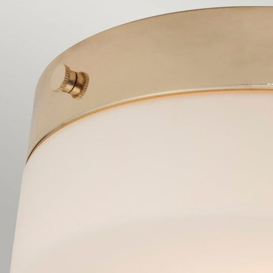 Tamar 1 Light Large Bathroom Flush In Polished Gold Finish