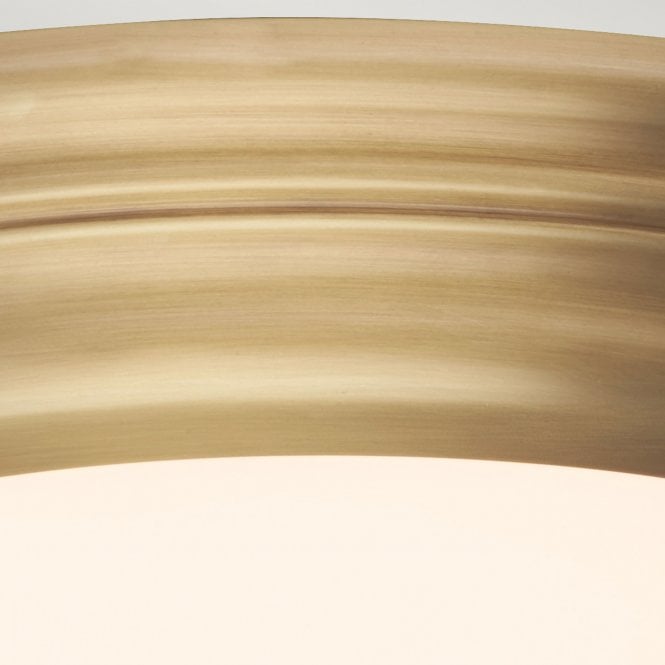 Welland 1 Light Medium Bathroom Flush In Aged Brass Finish