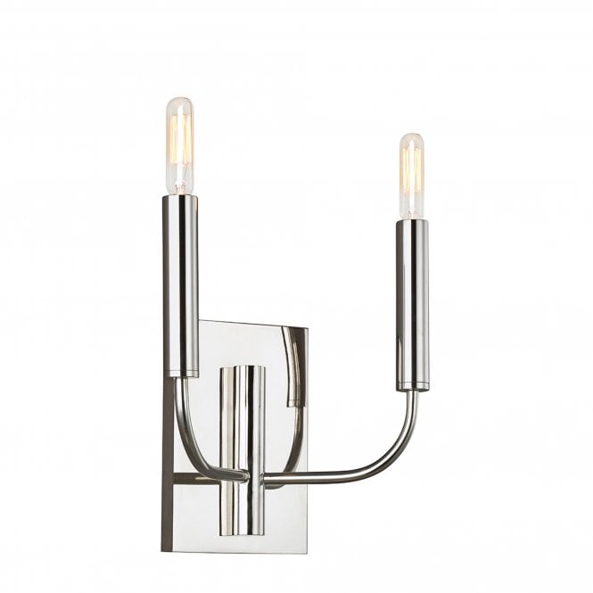 Brianna 2 Light Wall Light - Polished Nickel