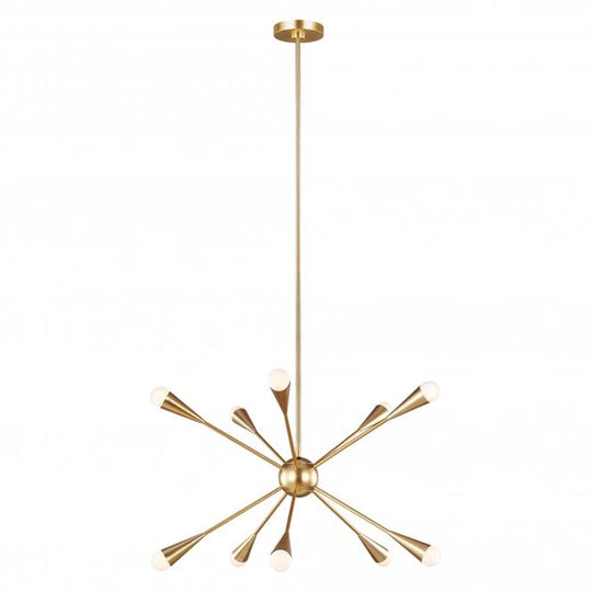Jax 10 Light Chandelier - Burnished Brass
