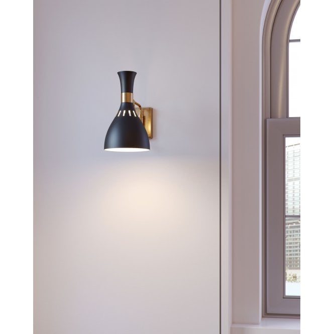 Joan 1 Light Wall Light - Midnight Black