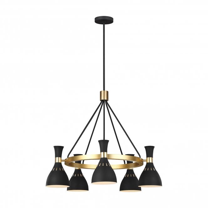 Joan 5 Light Chandelier - Midnight Black