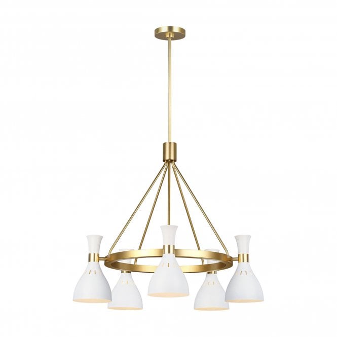 Joan 5 Light Chandelier - Matte White