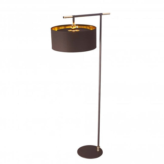 Balance 1 Light Floor Lamp - Brown and Polished Brass