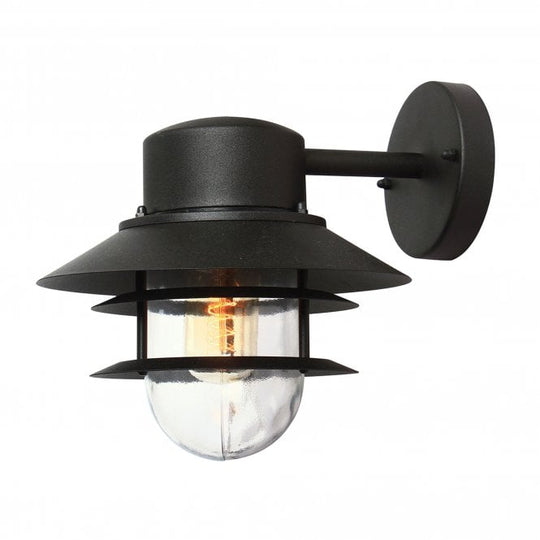 Copenhagen 1 Light Wall Lantern - Black Black