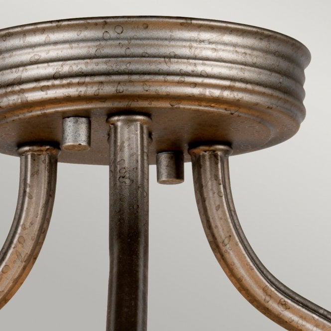 Crown 3 Light Semi-Flush/Pendant Iron Gate