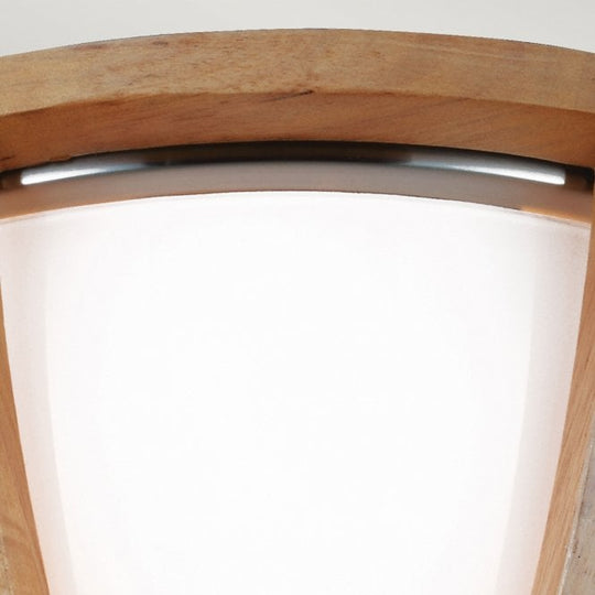 Allier Flush Mount Light Wood/Brushed Steel