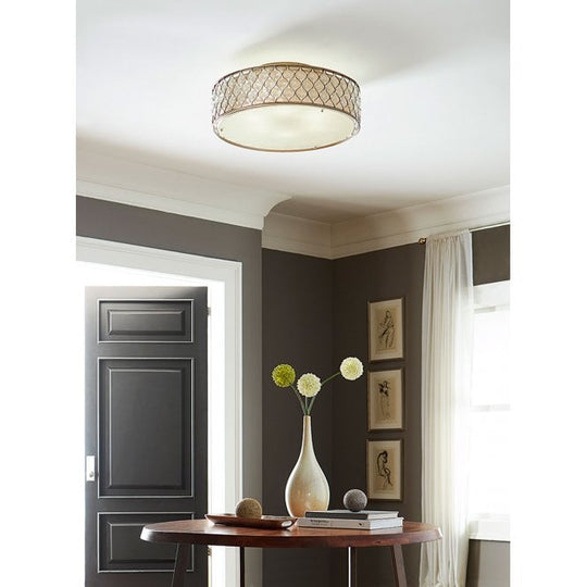 Lucia 6 Light Flush Light Burnished Silver