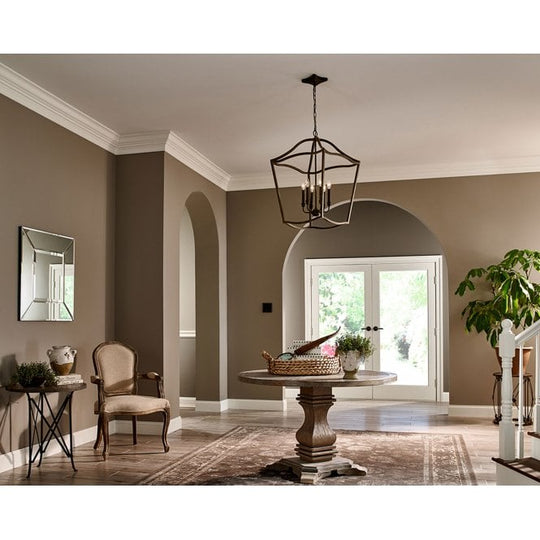 Yarmouth 6 Light Pendant Painted Aged Brass