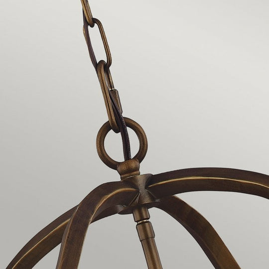 Yarmouth 6 Light Pendant Painted Aged Brass