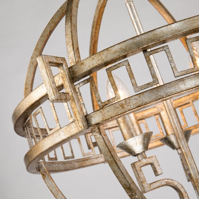 Lemuria 3 Light Globe Pendant Distressed Gold