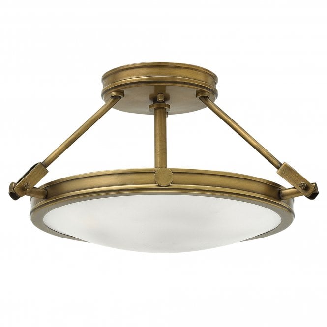 Collier 3 Light Semi-Flush Heritage Brass