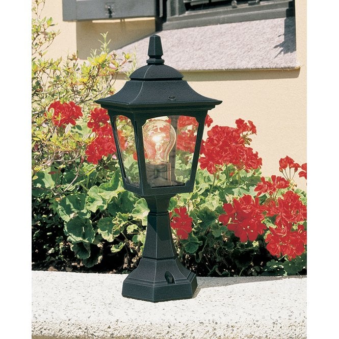 Chapel Mini Pedestal Lantern with a Black finish